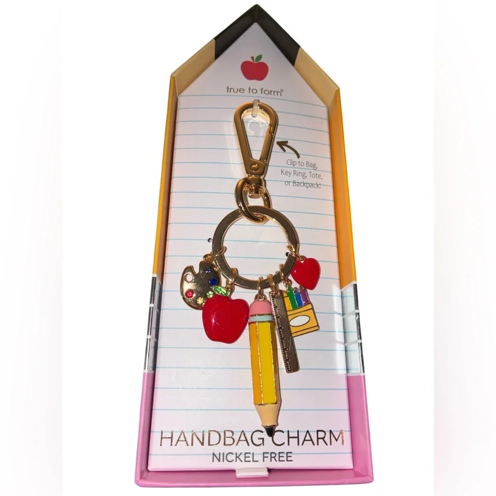 TRUE TO FORM Back to School Education-Theme Keychain and Bag/Purse Charm NEW NWT
